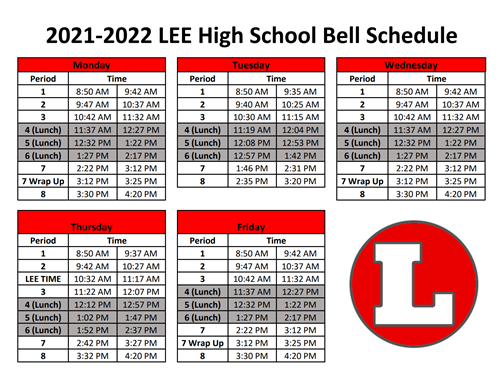 Lee High School Bell Schedule